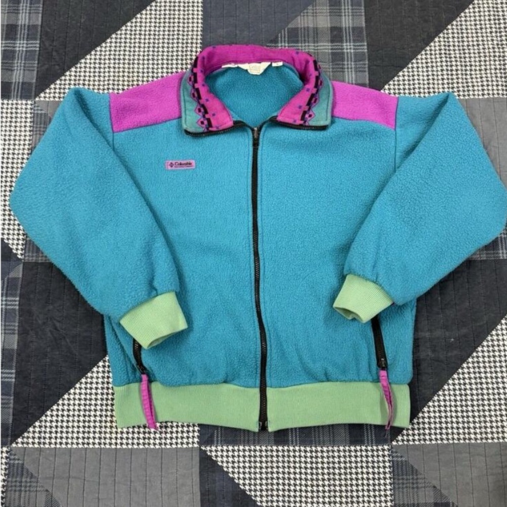 90s vintage Aztec fleece women's Columbia zip up jacket